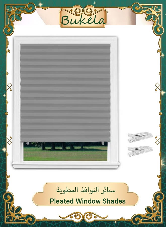 كيلا ستائر نوافذ مطوية، ستائر ورقية مطوية معتمة، ستائر غير منسوجة لتصفية الضوء، سهلة التركيب لغرف النوم والحمامات وغرف المعيشة والمطابخ - Image 1